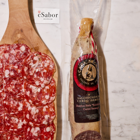 Iberico Pork Salchichon Cured Sausage Capa Negra 1/2